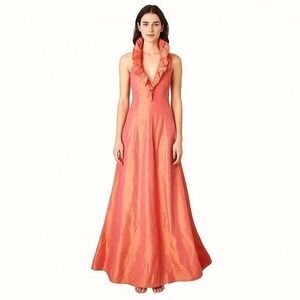 JESSICA McCLINTOCK Millennium 2000‎ Y2K Shimmer Pink Orange Prom Gown Dress